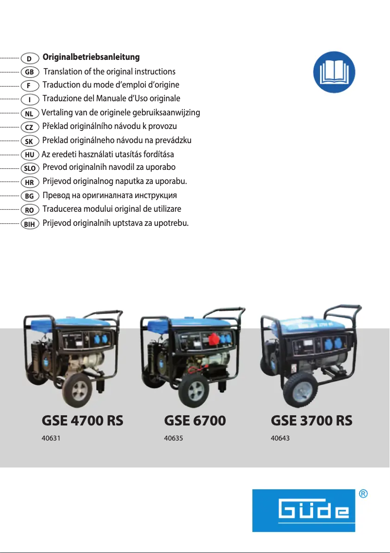 Page n°1 - Manuel utilisateur Güde GSE 6700