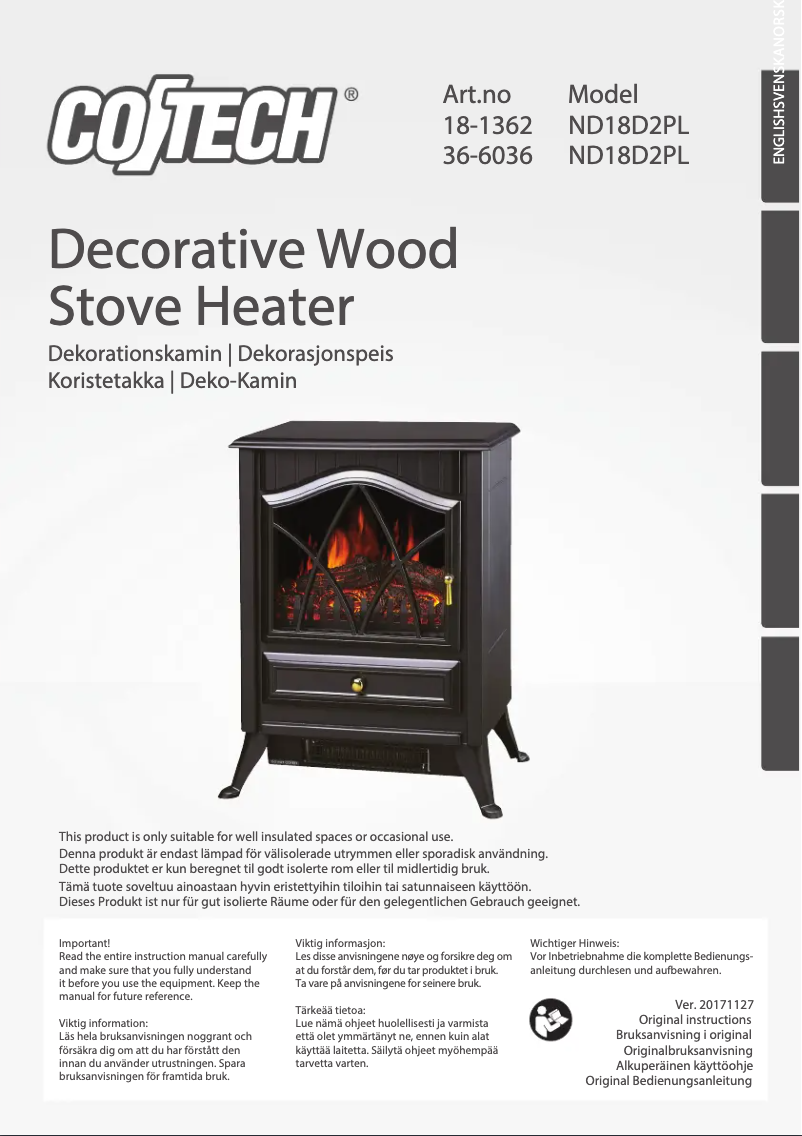 Page n°1 - Manuel utilisateur Cotech ND18D2PL