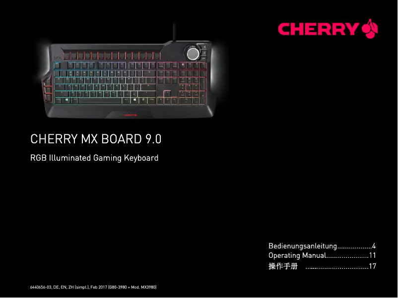 Page 1 de la notice Manuel utilisateur Cherry MX Board 9.0