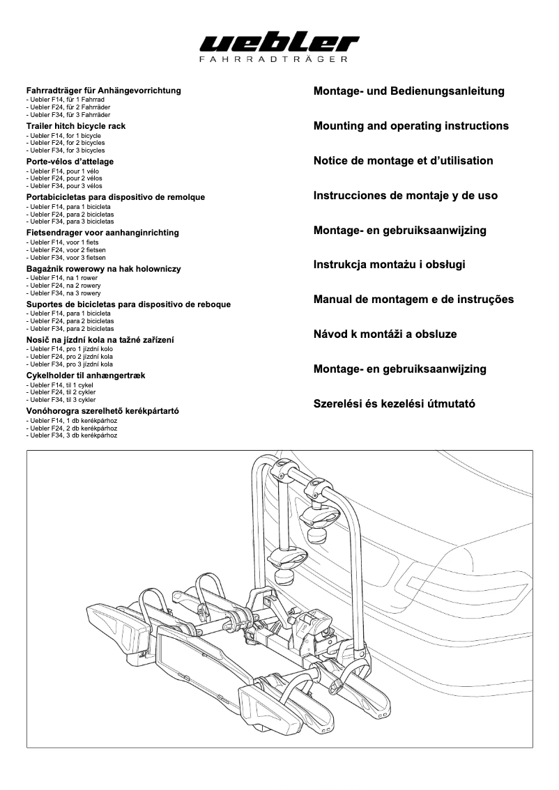 Image de la première page du manuel de l'appareil F34