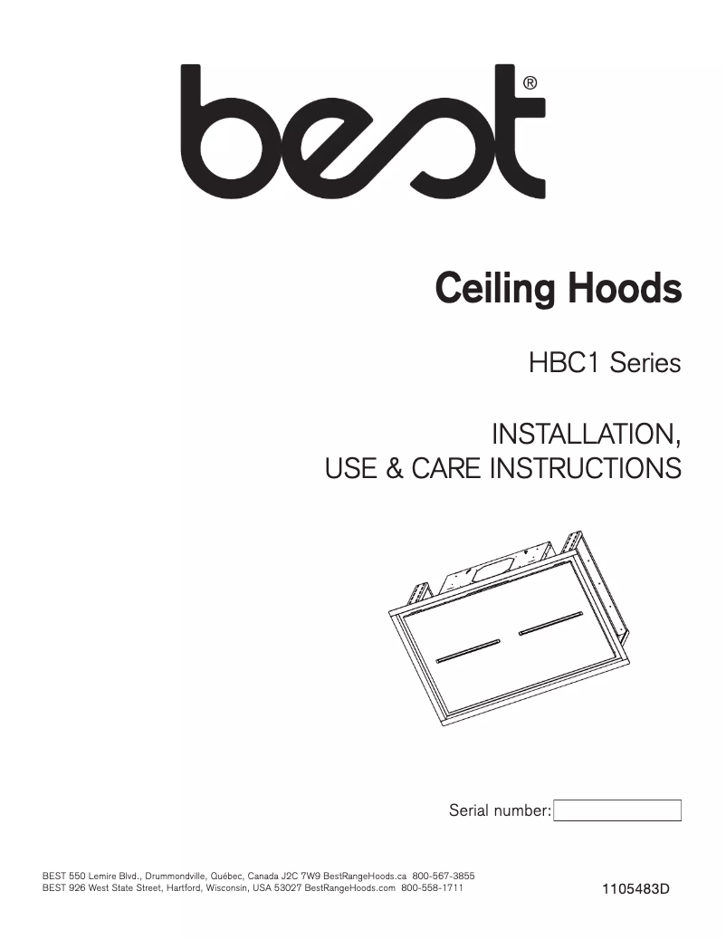 Page 1 de la notice Guide d'installation Best HBC143EWH