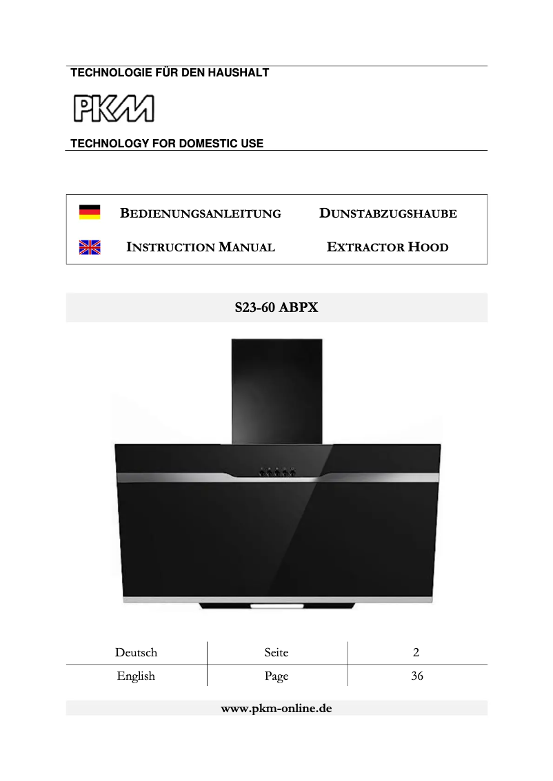 Page 1 de la notice Manuel utilisateur PKM S23-60 ABPY