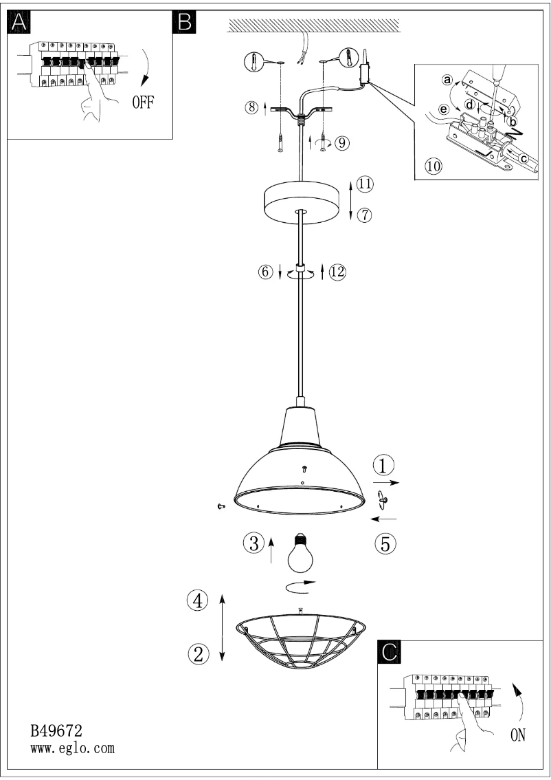 Page n°1 - Manuel utilisateur Eglo Cannington