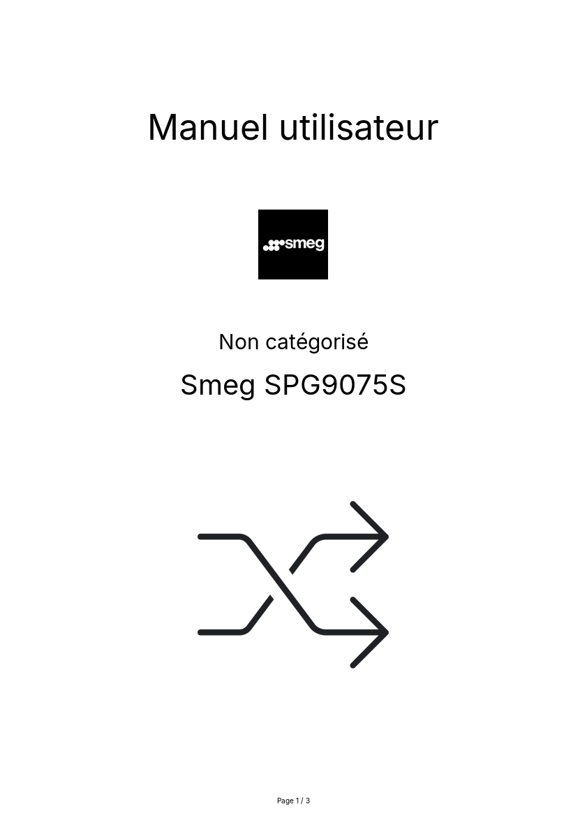 Page n°1 - Manuel utilisateur Smeg SPG9075S