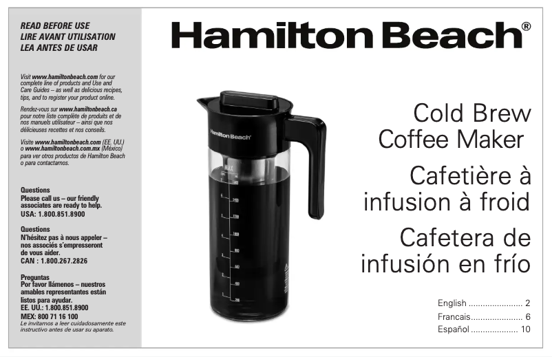 Page 1 de la notice Manuel utilisateur Hamilton Beach 40405R