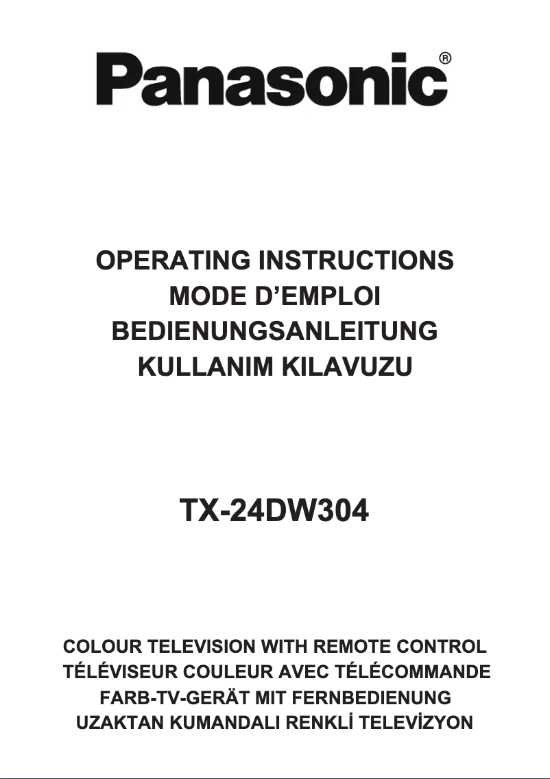 Page n°1 - Manuel utilisateur Panasonic Viera TX-24DW304