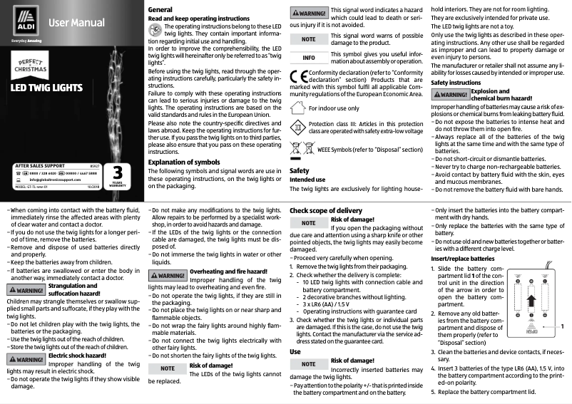 Page 1 de la notice Manuel utilisateur Perfect Christmas GT-TL-ww-01