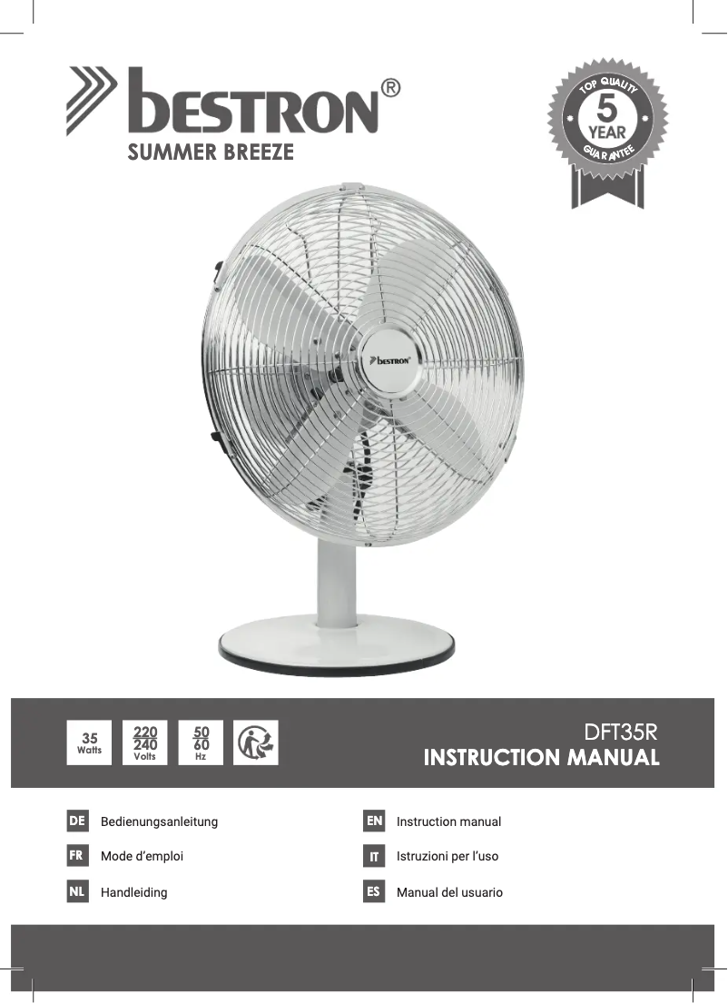 Page 1 of the manual Instruction Manual Bestron DFT35R