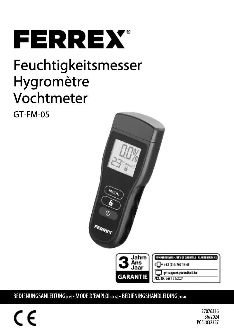 Page n°1 - Manuel utilisateur Ferrex GT-FM-05