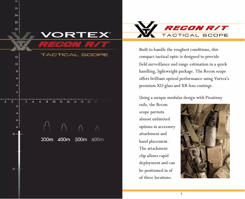 Page 1 de la notice Manuel utilisateur Vortex Recon