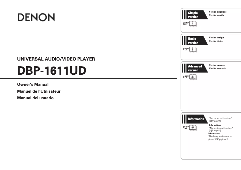 Image de la première page du manuel de l'appareil DBP-1611UD