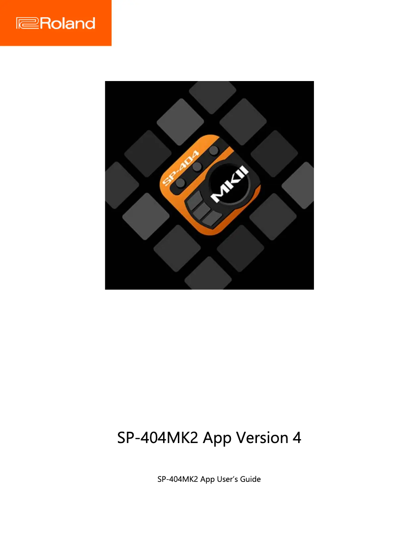 Image de la première page du manuel de l'appareil SP-404MK2 App