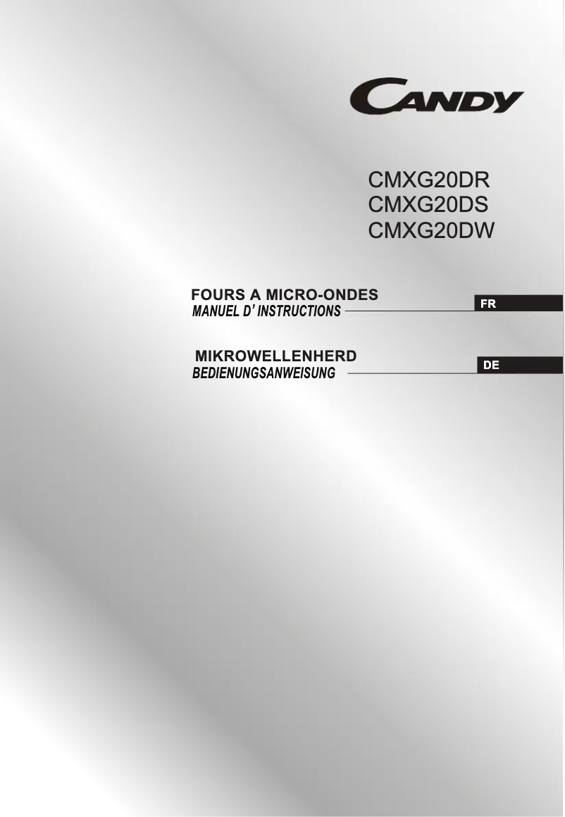 Page 1 de la notice Manuel utilisateur Candy CMXG20DS