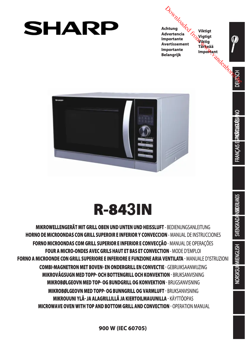 Page 1 de la notice Manuel utilisateur Sharp R-843