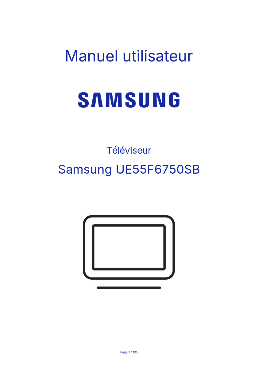 Page n°1 - Manuel utilisateur Samsung UE55F6750SB