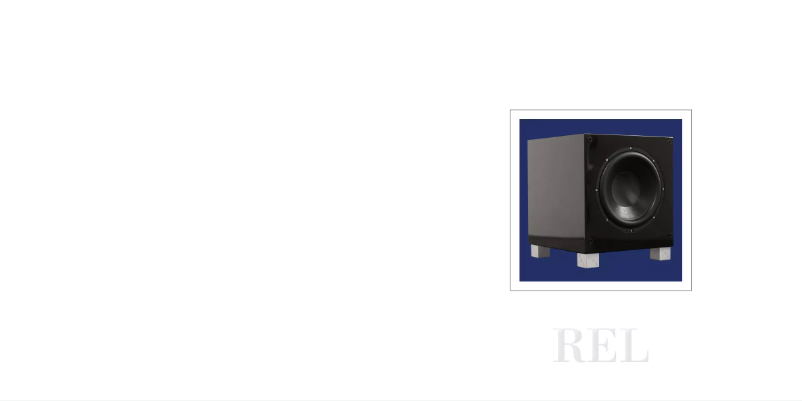 Page n°1 - Manuel utilisateur REL Acoustics T7i