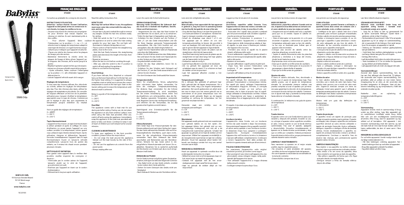 Image de la première page du manuel de l'appareil Ceramic Straightener 230 ST089E