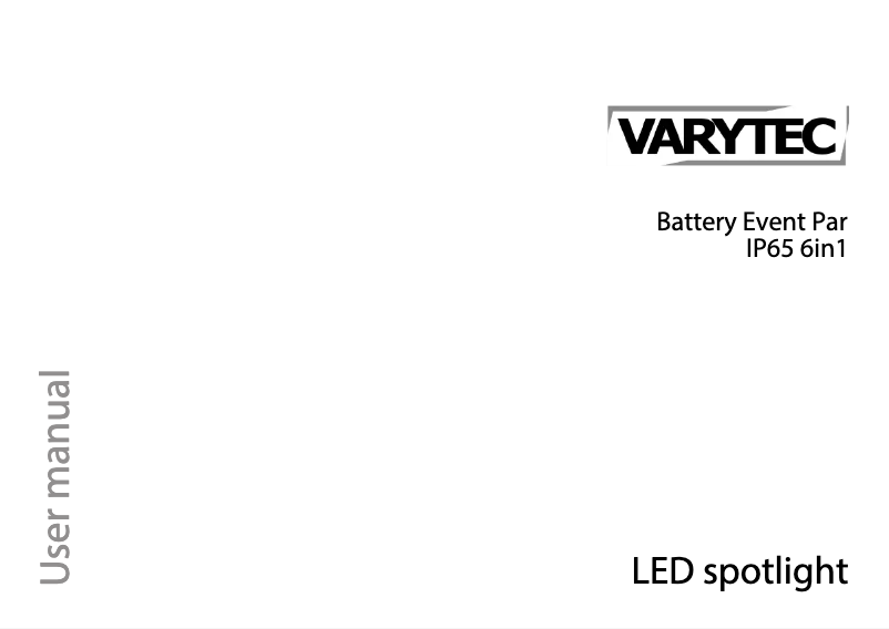 Page 1 de la notice Manuel utilisateur Varytec Battery Event PAR IP65