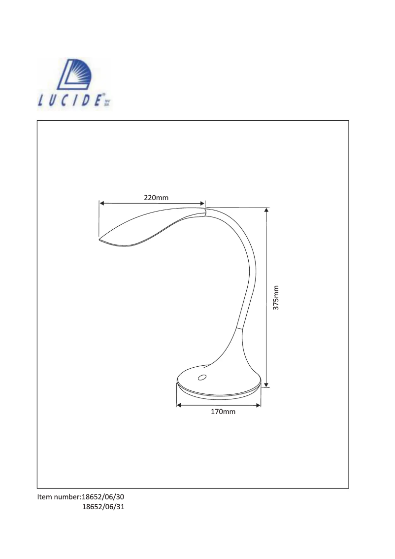 Page 1 de la notice Manuel utilisateur Lucide Emil