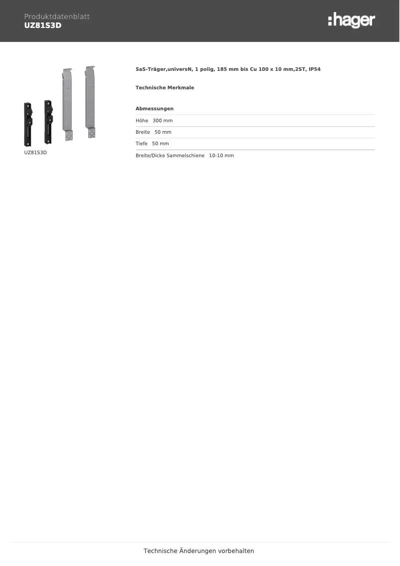 Page n°1 - Manuel utilisateur Hager UZ81S3D