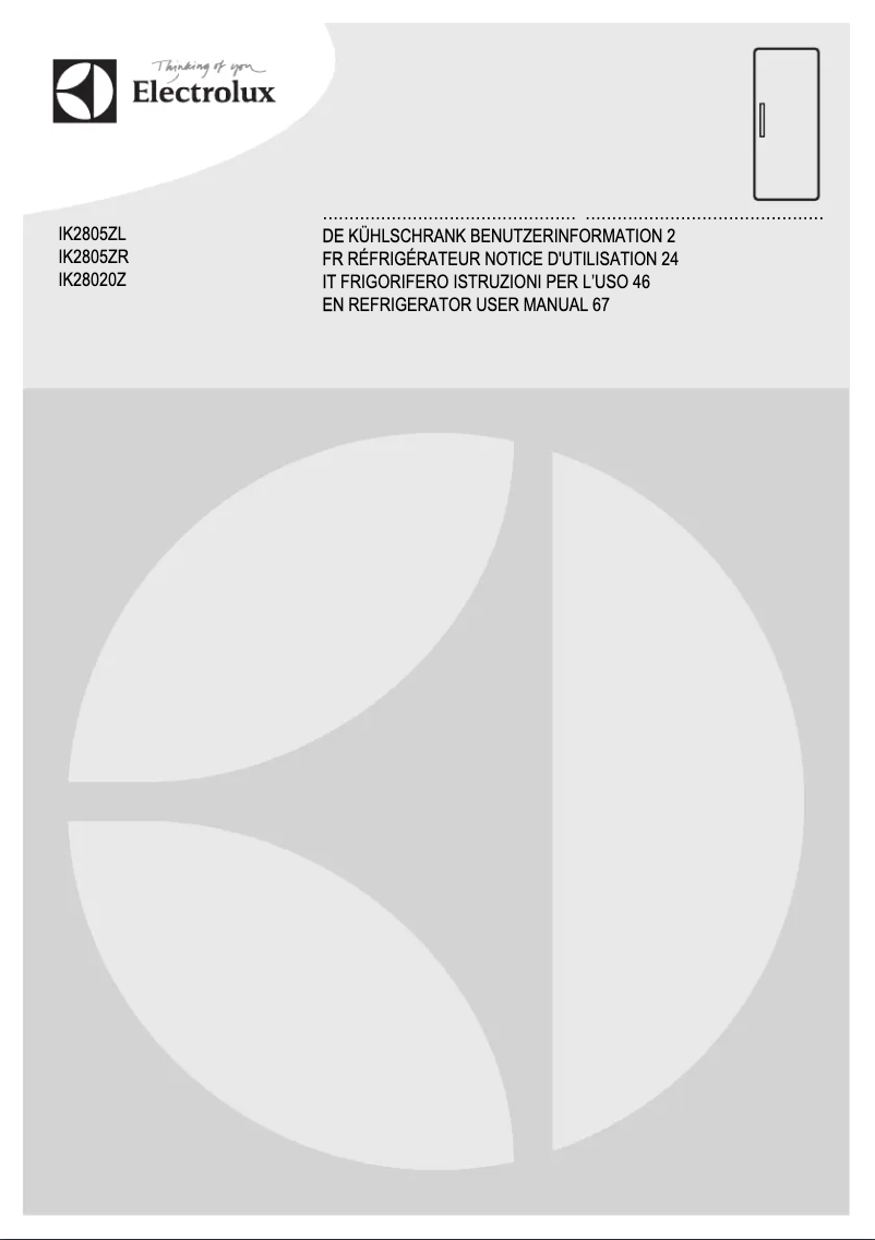 Page n°1 - Manuel utilisateur Electrolux IK28020Z