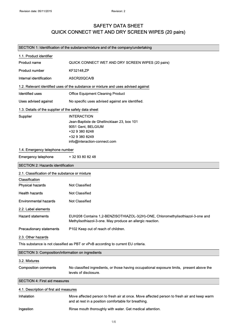 Page n°1 - Manuel utilisateur Q-Connect KF32148