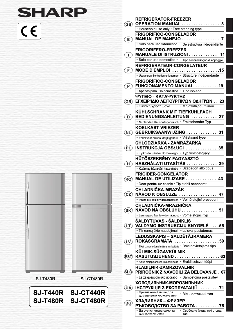 Page n°1 - Manuel utilisateur Sharp SJ-T440R