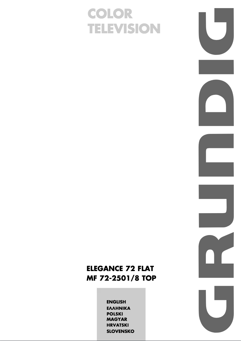 Page n°1 - Manuel utilisateur Grundig MF 72 2501 8