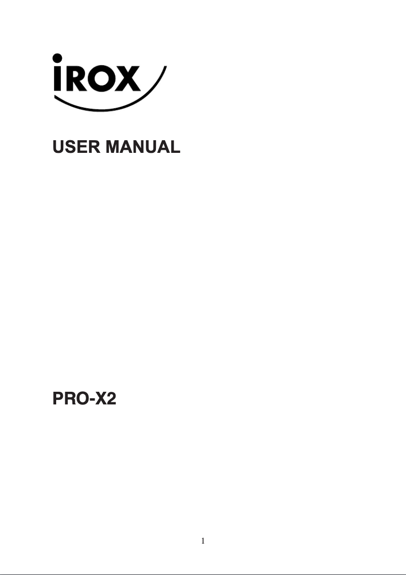 Page 1 de la notice Manuel utilisateur Irox PRO-X2 USB