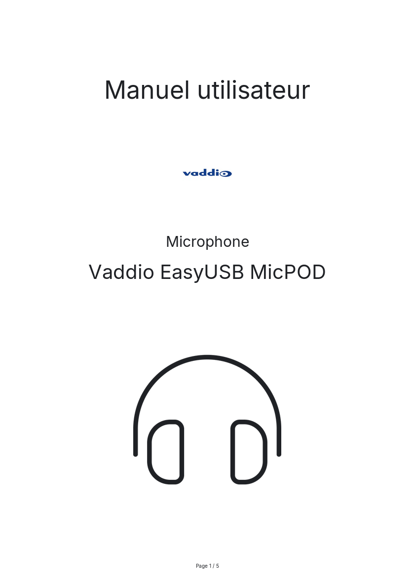 Image de la première page du manuel de l'appareil EasyUSB MicPOD