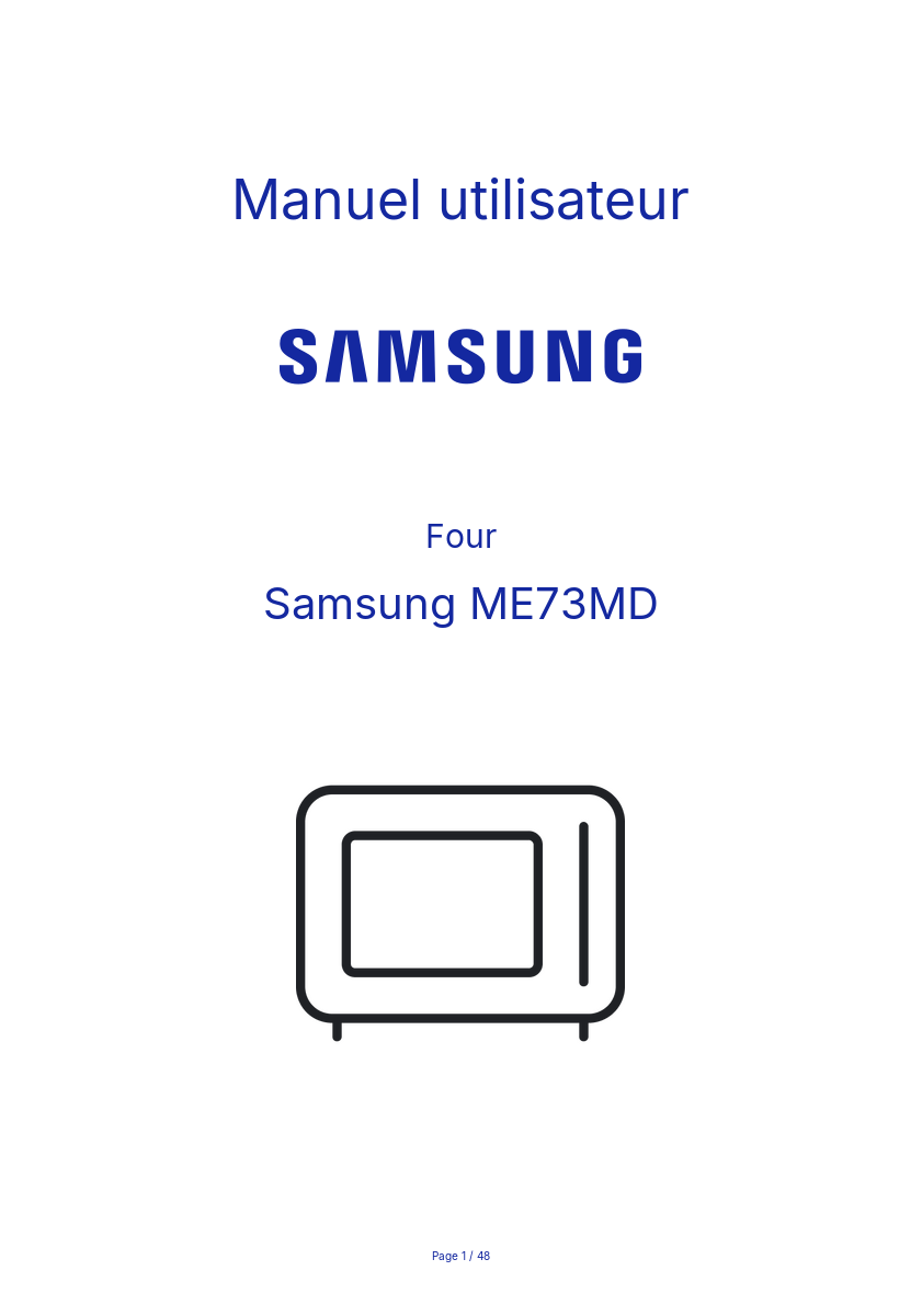 Page n°1 - Manuel utilisateur Samsung ME73MD