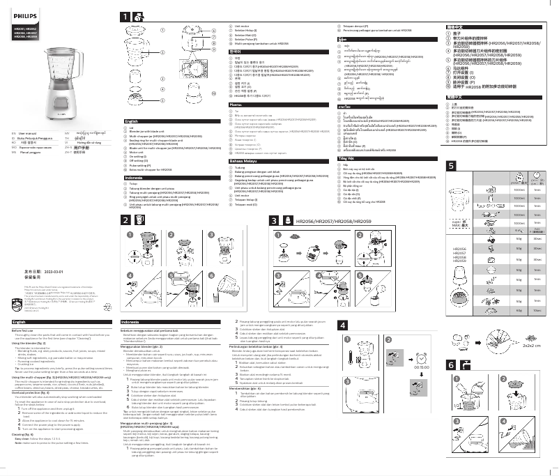 Page 1 de la notice Manuel utilisateur Philips HR2059