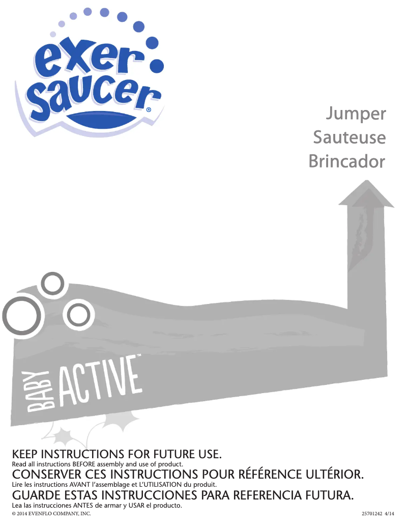 Page 1 de la notice Manuel utilisateur Exersaucer Sweet Tea Bouncing