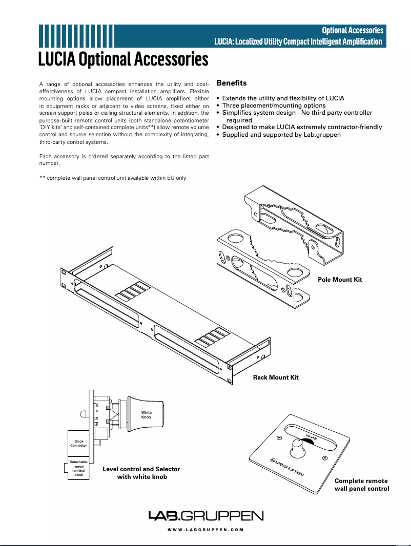 Página 1 del manual Manual de usuario Lab Gruppen LUCIA 240/1-70