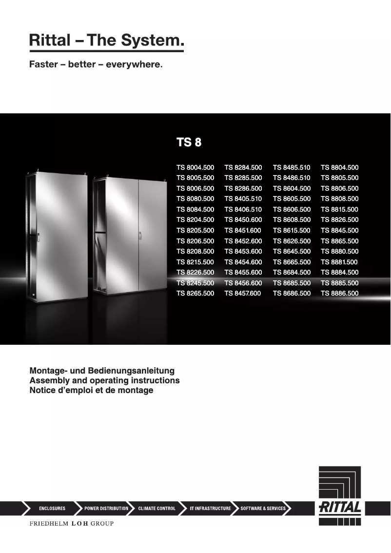Page 1 de la notice Manuel utilisateur Rittal TS 8165.235