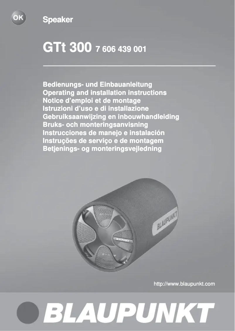 Página 1 del manual Manual de usuario Blaupunkt GTt 300