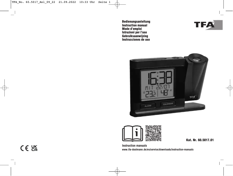 Page 1 de la notice Manuel utilisateur TFA 60.5017.01