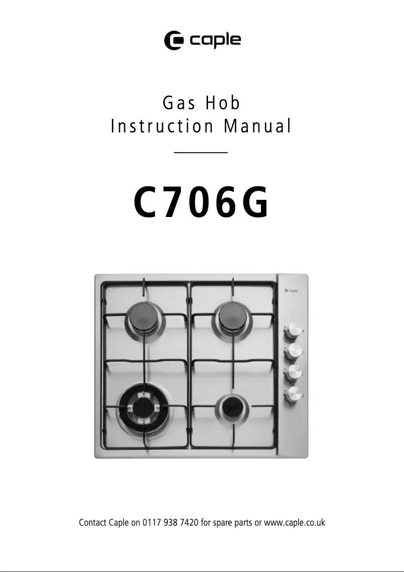 Page 1 de la notice Manuel utilisateur Caple C706G