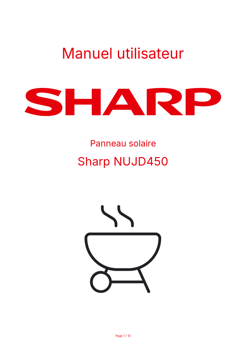 Image de la première page du manuel de l'appareil NUJD450