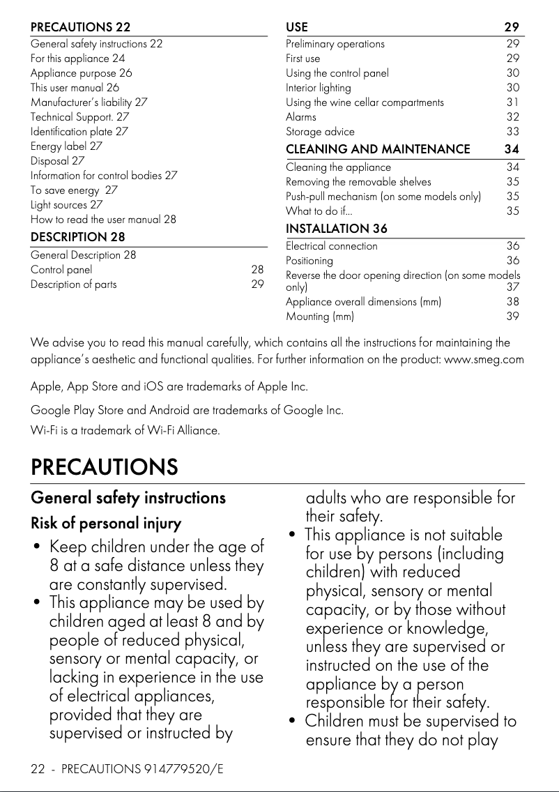 Image de la première page du manuel de l'appareil CVI621RWNR3