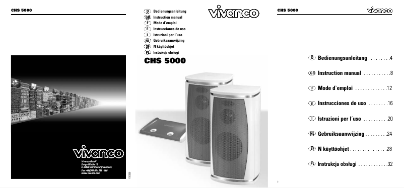 Page n°1 - Manuel utilisateur Vivanco CHS5000
