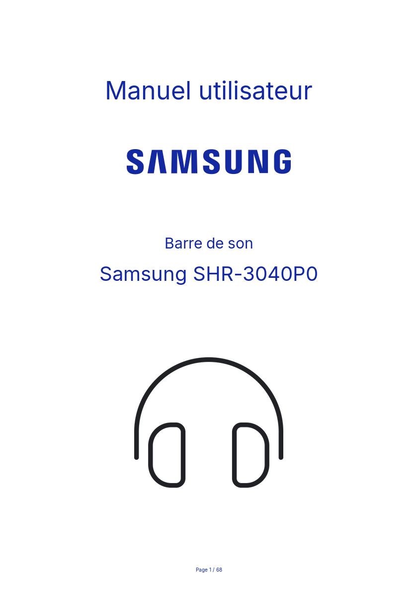 Image de la première page du manuel de l'appareil SHR-3040P0