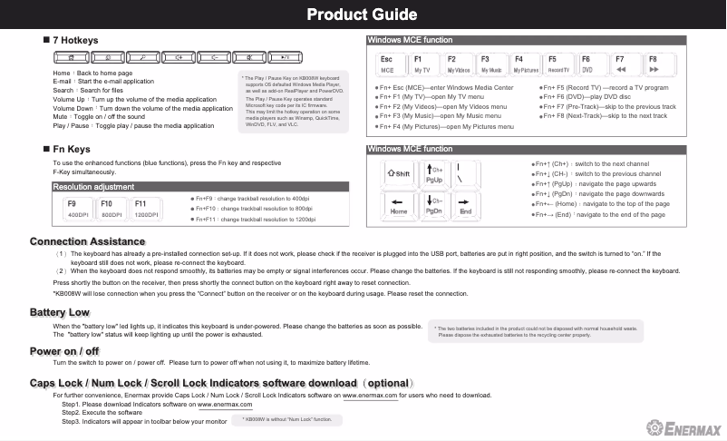 Página 1 del manual Manual de usuario Enermax Aurora Micro Wireless