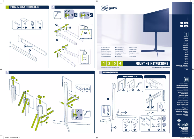 Página 1 del manual Manual de usuario Vogel's EFF 8330