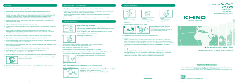 Page n°1 - Manuel utilisateur Khind OT2502