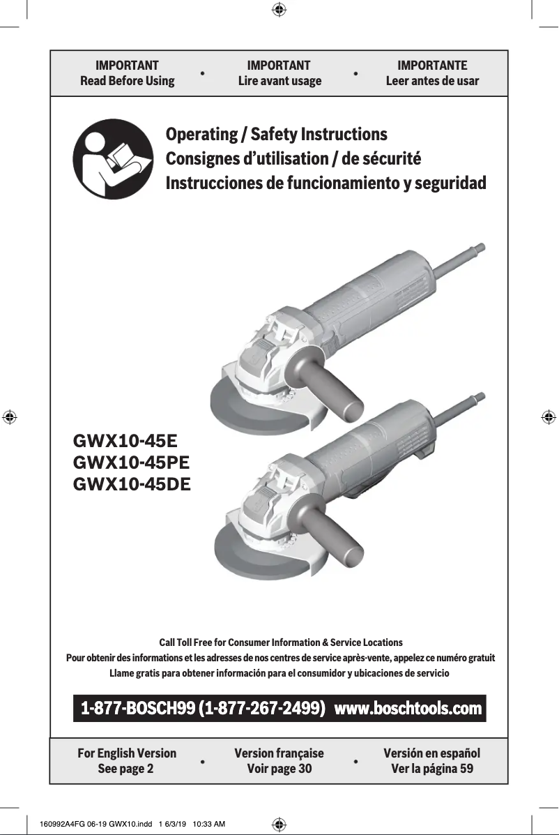 Image de la première page du manuel de l'appareil GWX10-45E