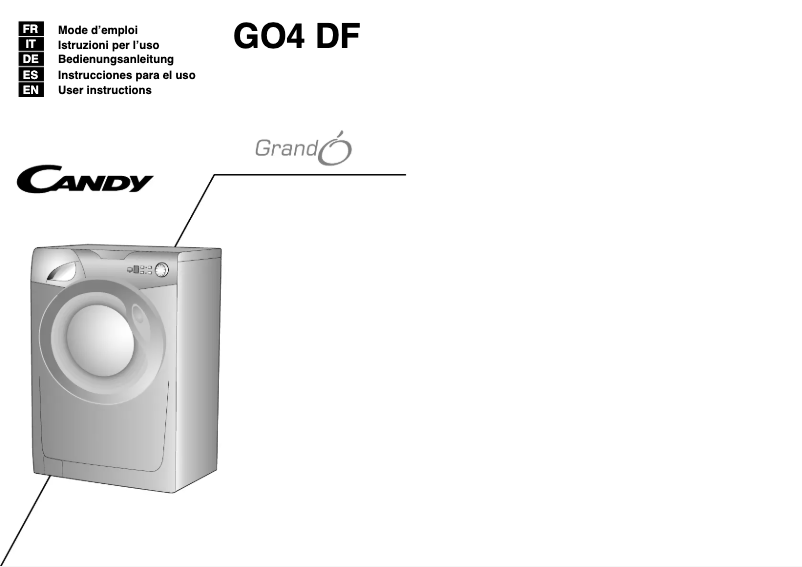 Page n°1 - Manuel utilisateur Candy GO4 107DF/L1-S
