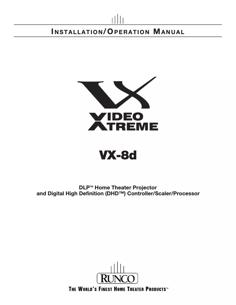 Image de la première page du manuel de l'appareil VX-8d