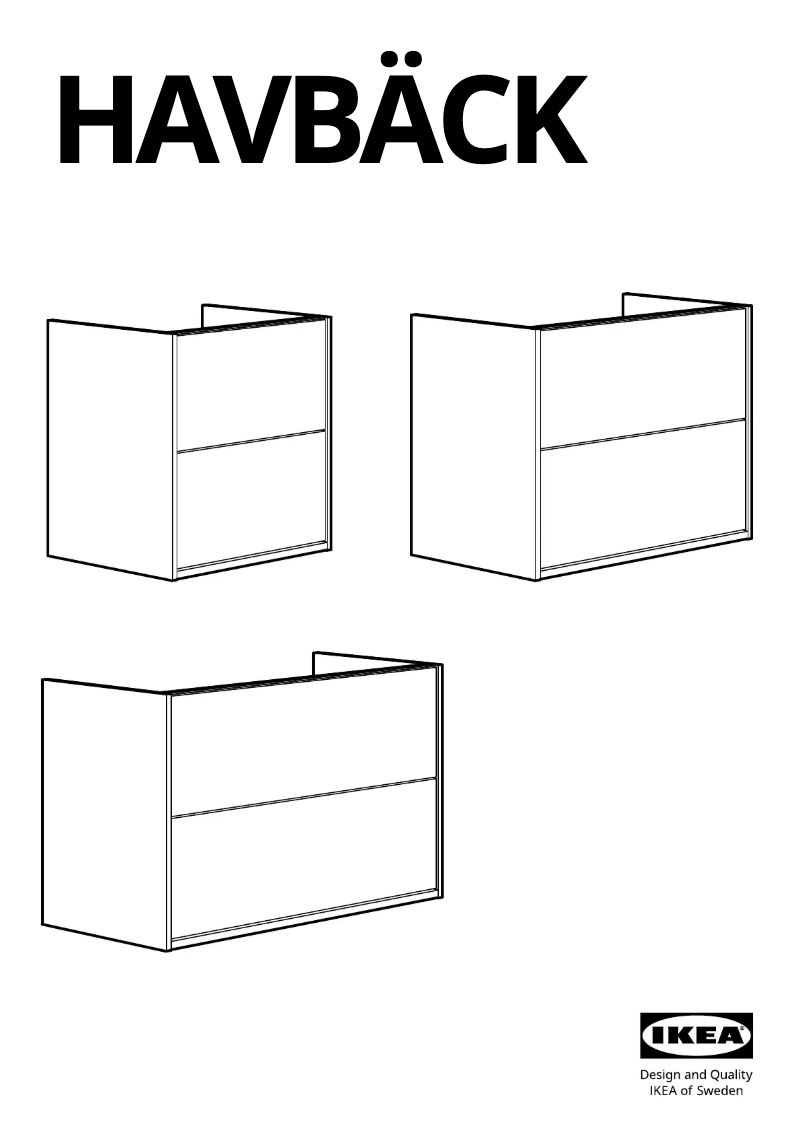 Imagen de la primera página del manual del dispositivo HAVBÄCK 105.352.28