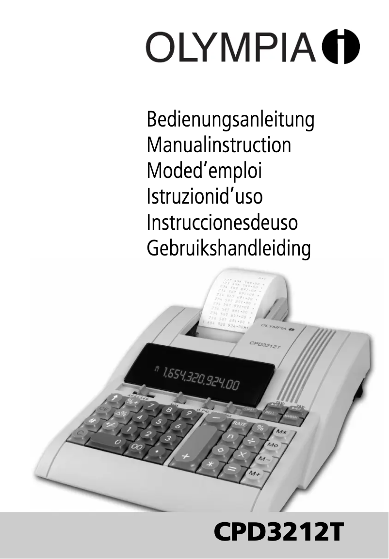 Page 1 de la notice Manuel utilisateur Olympia CPD 3212 T